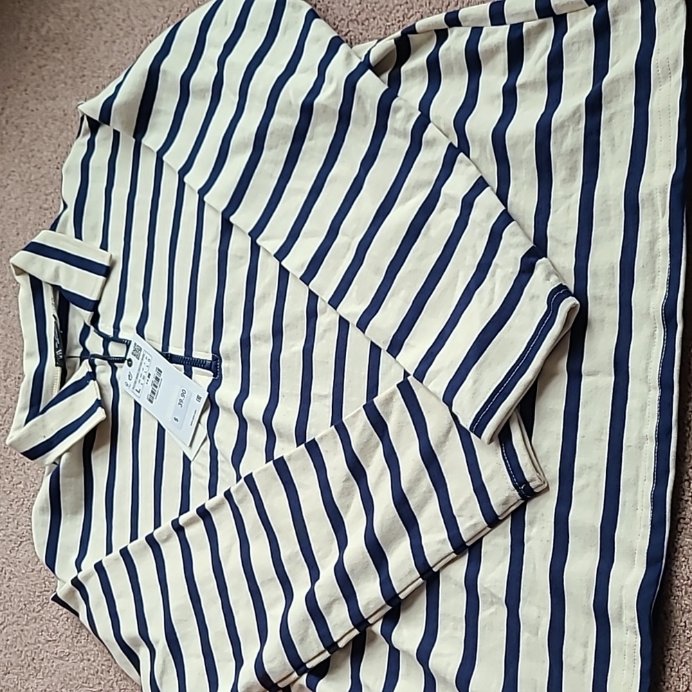 Zara 1/4 zip Long Sleeve sz L NWT